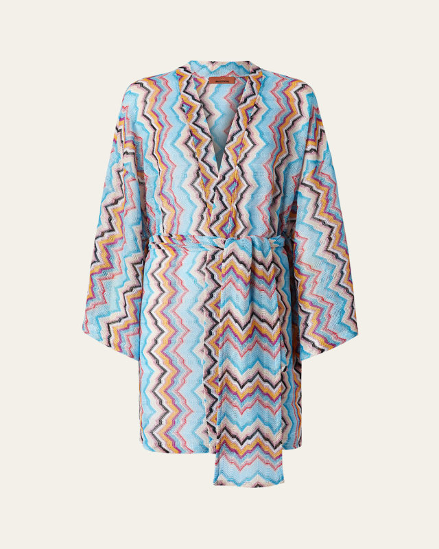 Zig-Zag Short Kimono Coverup
